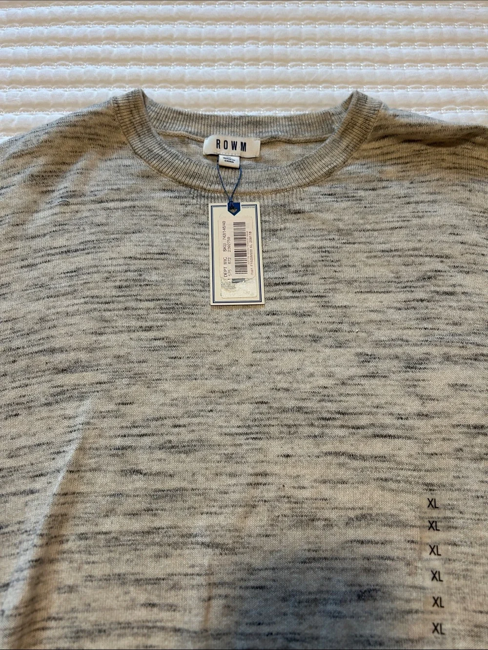 Men's Heather Gray Crewneck Sweater XL